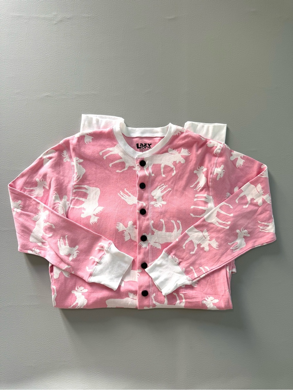 LazyOne Women’s Pink Moose Onesie Flapjack Unionsuit Pajamas size Small